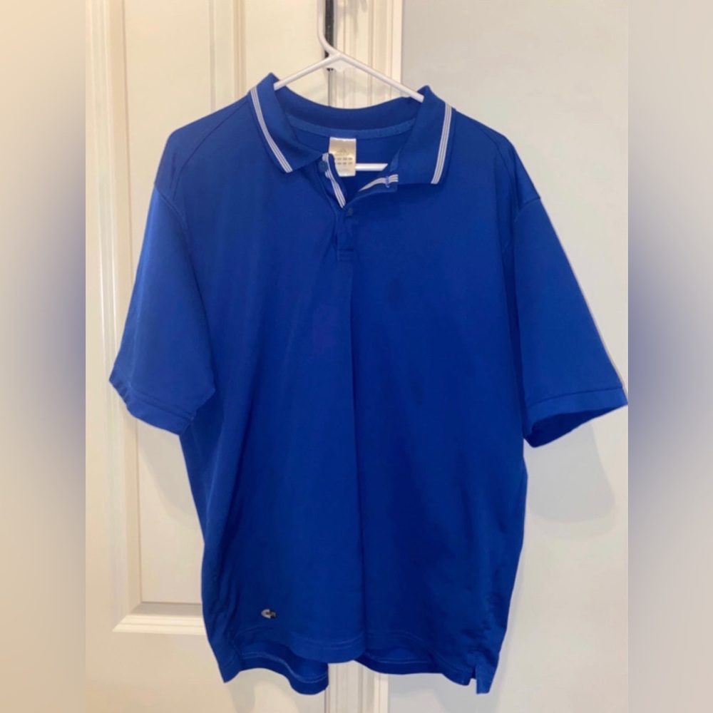 Adidas Clima Lite Men’s collared golf polo Shirt Royal Blue Size Large